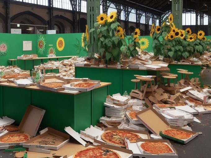 KI: Grüne Pizzaschlacht und Kanzlerrede