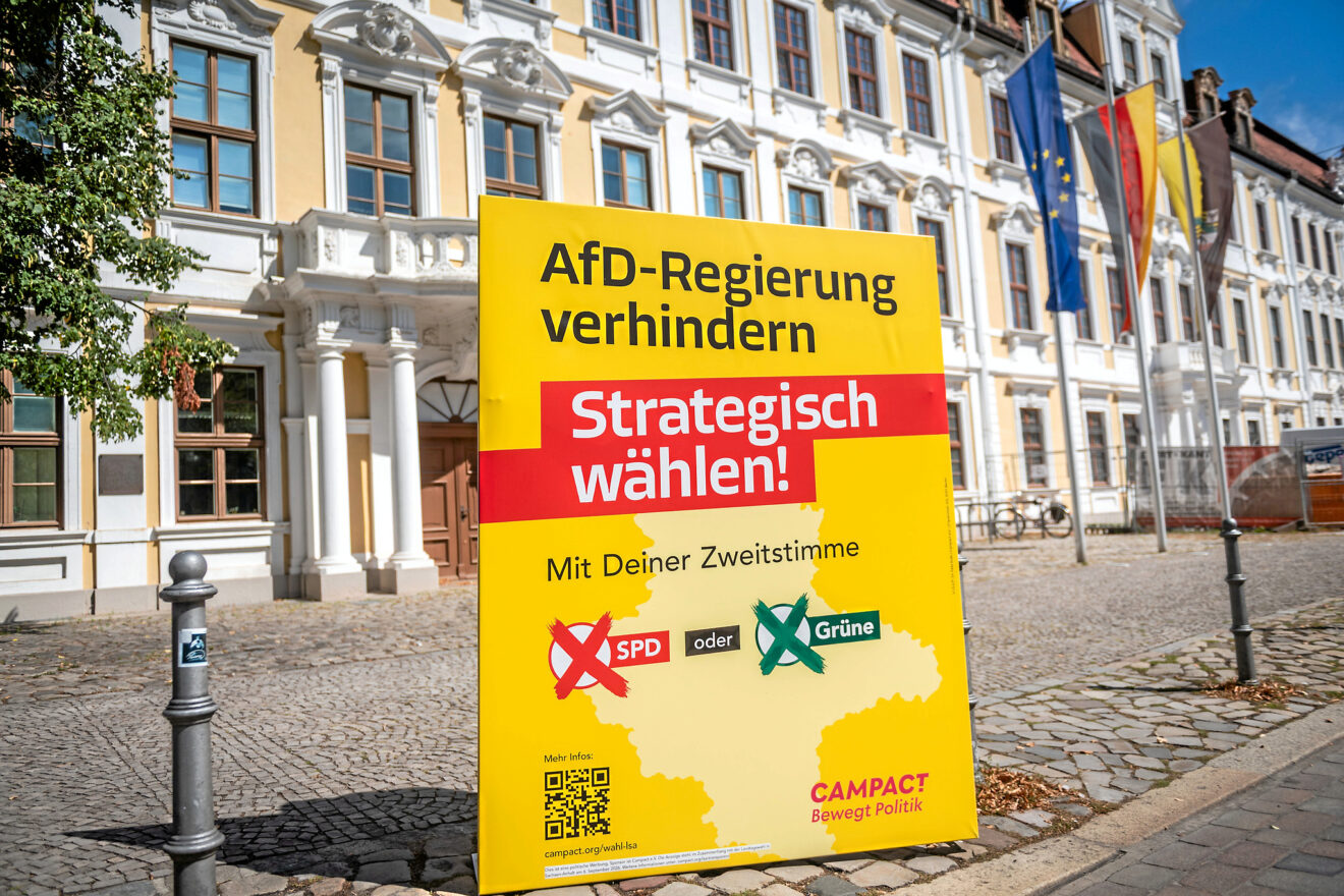 Campact wirbt in Sachsen-Anhalt für strategisches Wählen